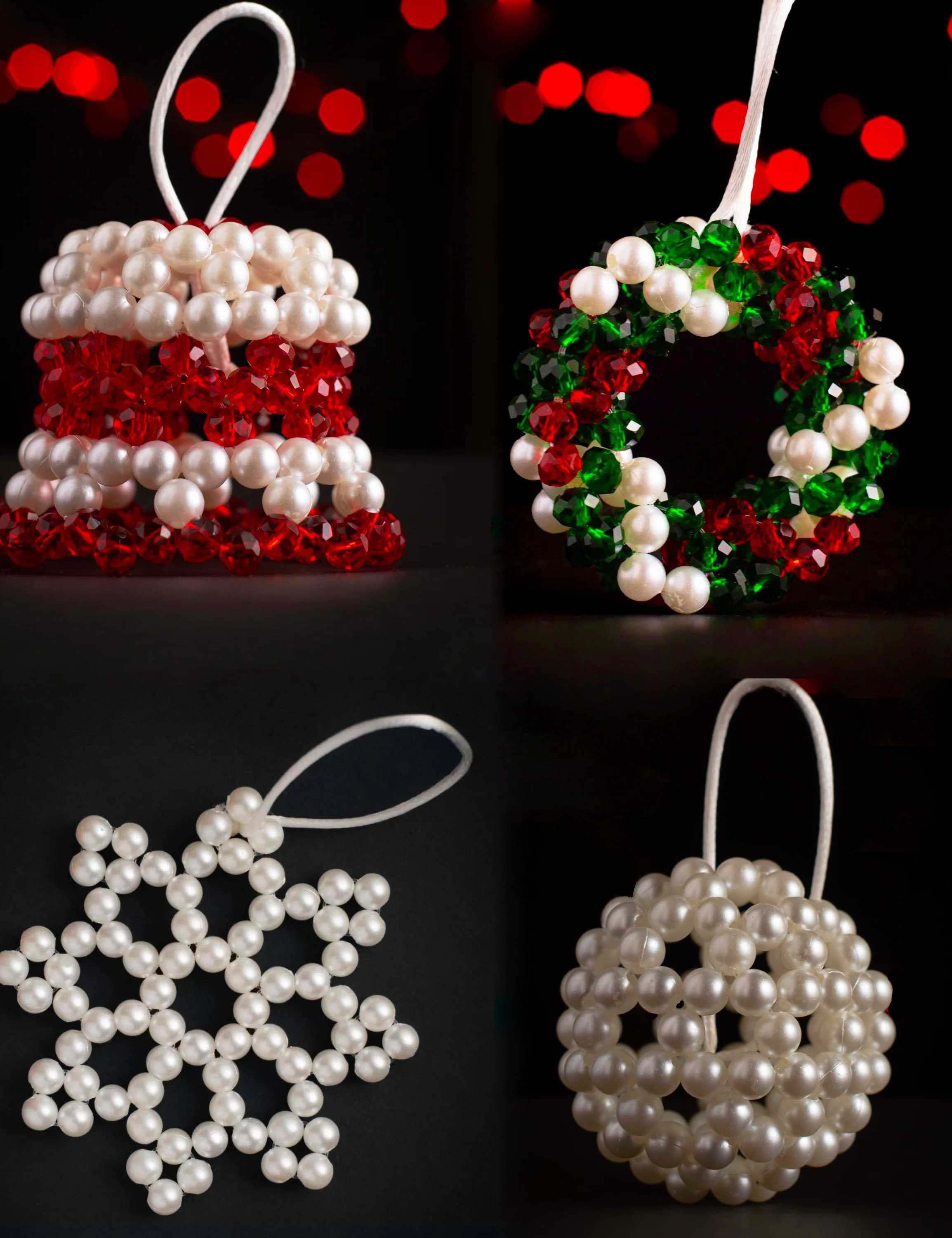 a set of four elegant Christmas ornaments