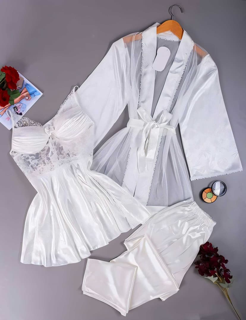 Distinctive lingerie set light Blue  XL - 2