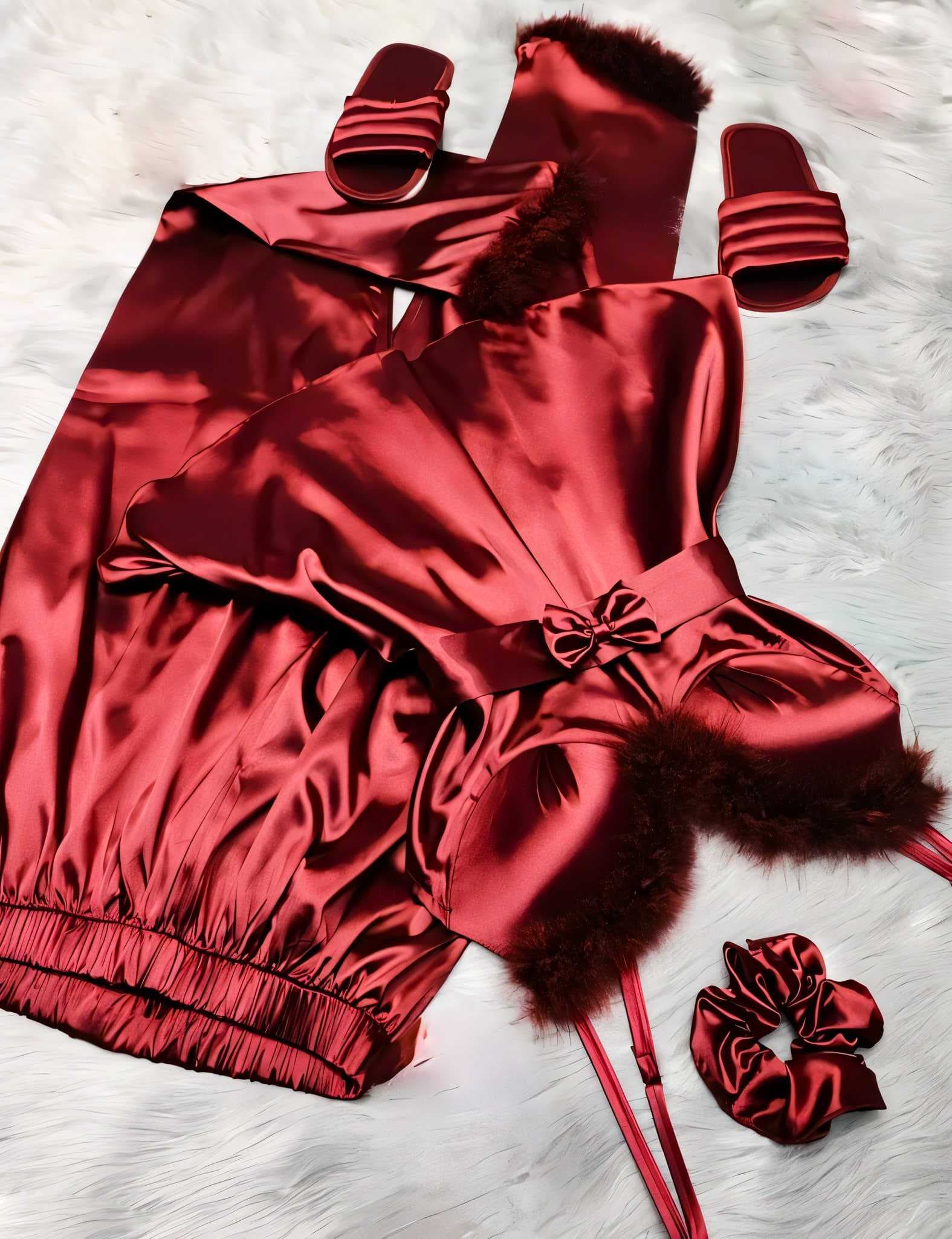 bridal pajama set red  44
