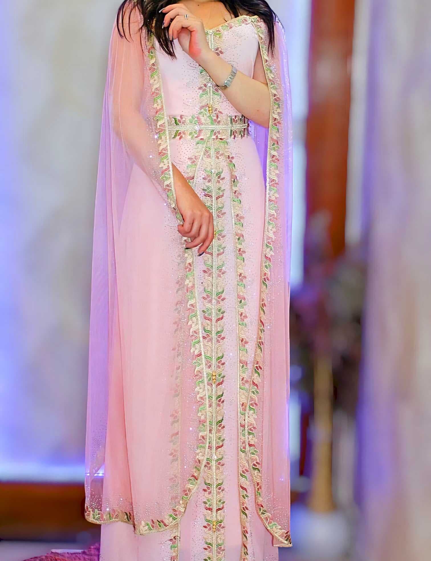 Silky Caftan Pink  L