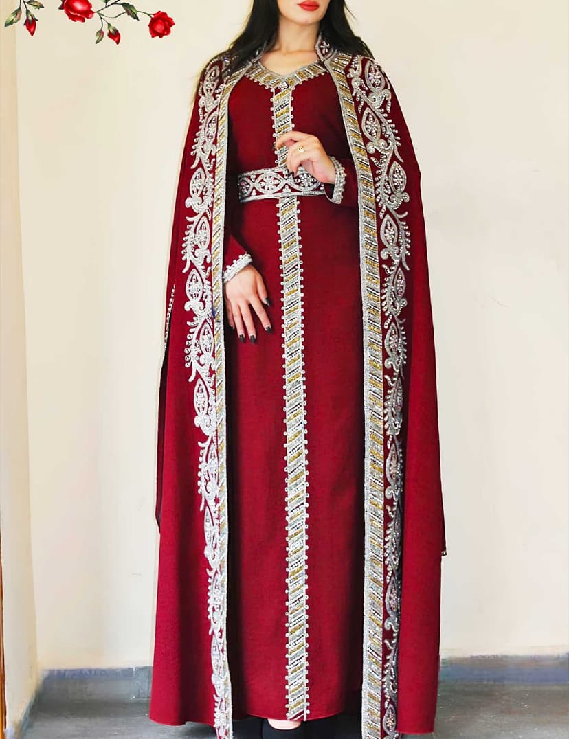 A luxurious Moroccan caftan red  XL - 2
