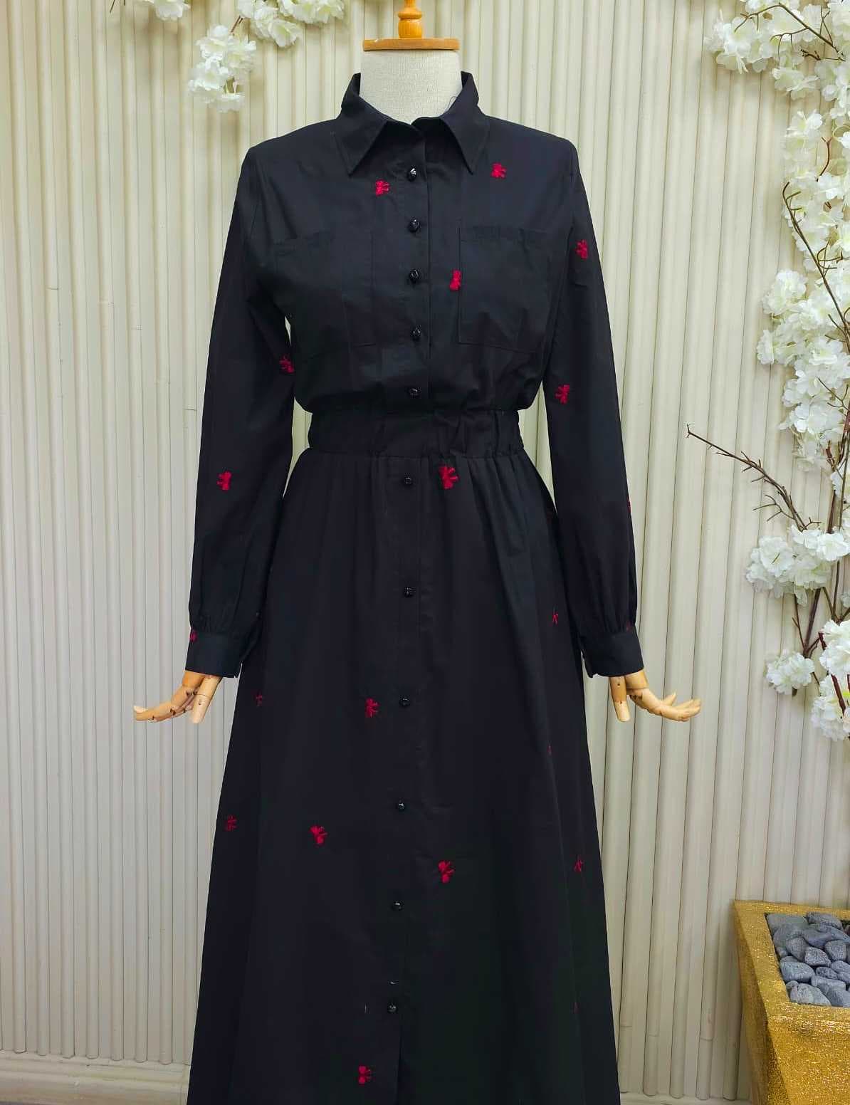 Fabric dress black  L
