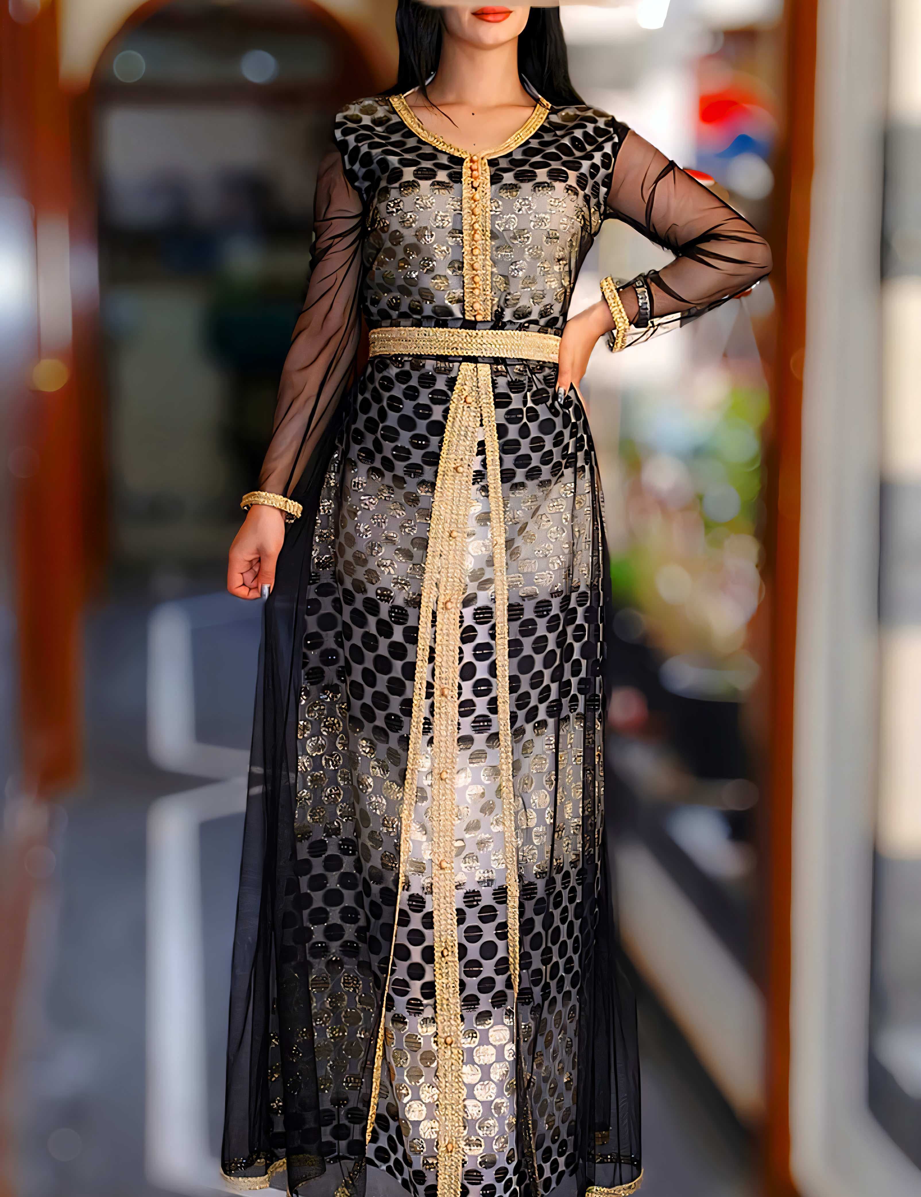 caftan black  46