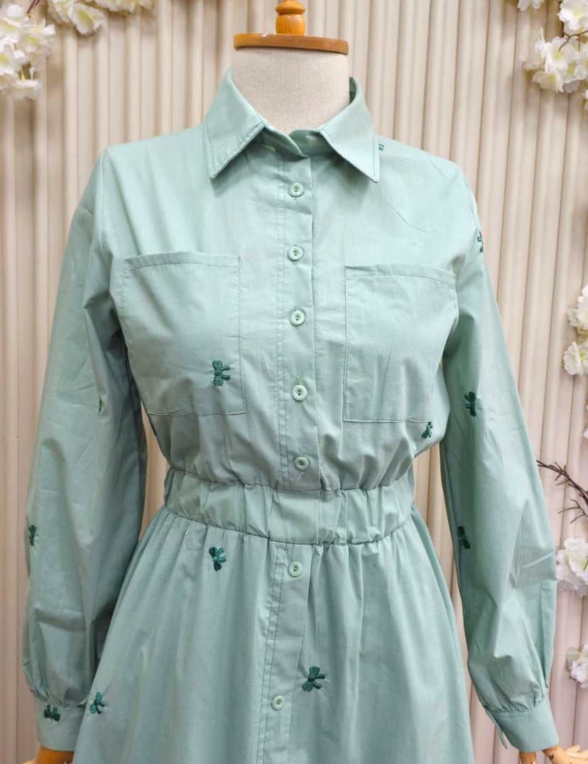 Fabric dress Blue  M - 2