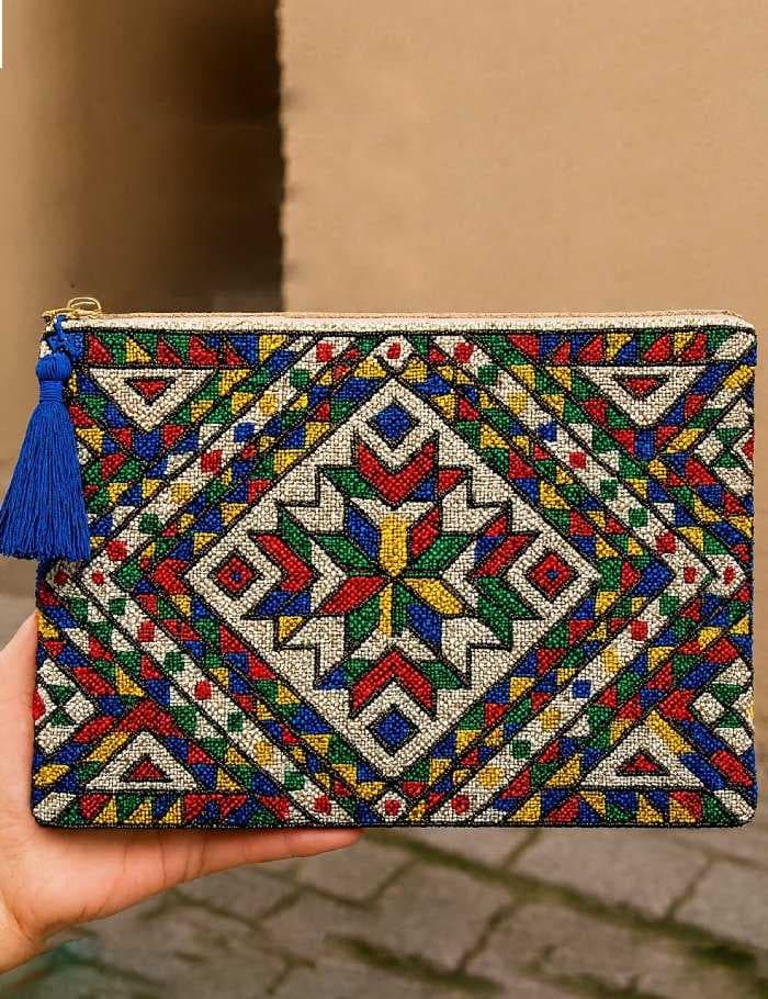 Handcrafted Beaded Clutch Bag with Traditional Embroidery - 2