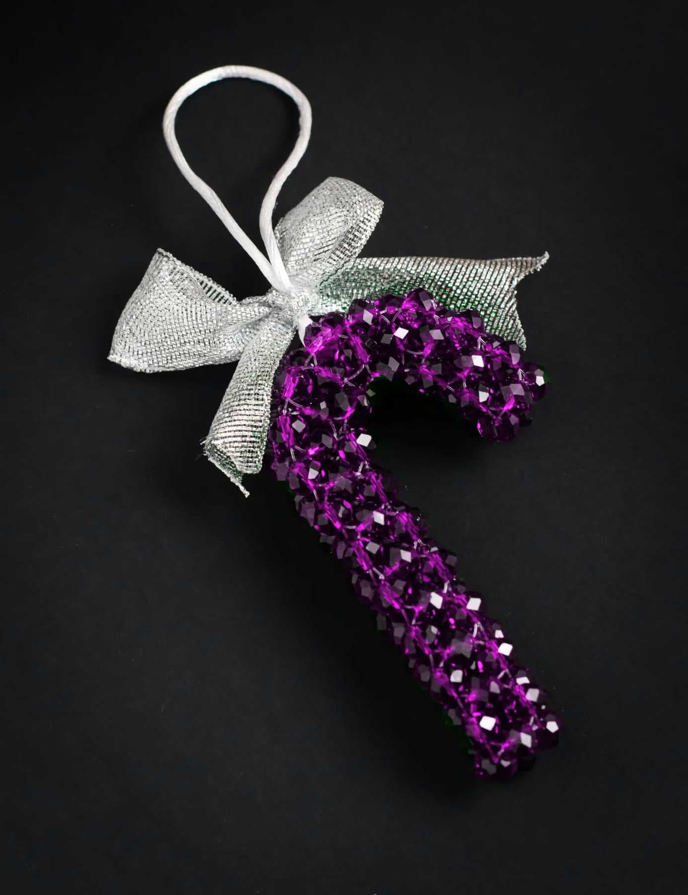 Christmas tree ornament one color purple  Large size (Length13 cm ×wide 6.5 cm)
