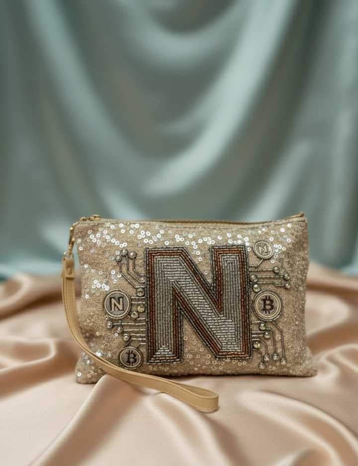 "The Digital Diva Clutch": Where Modern Glamour Meets Artisan Craftsmanship. N