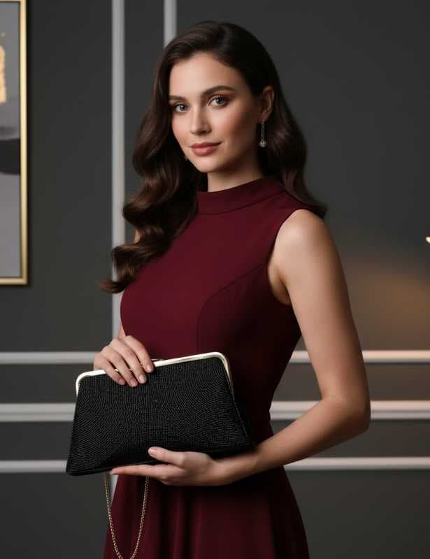 ِAllue framed evening clutch black