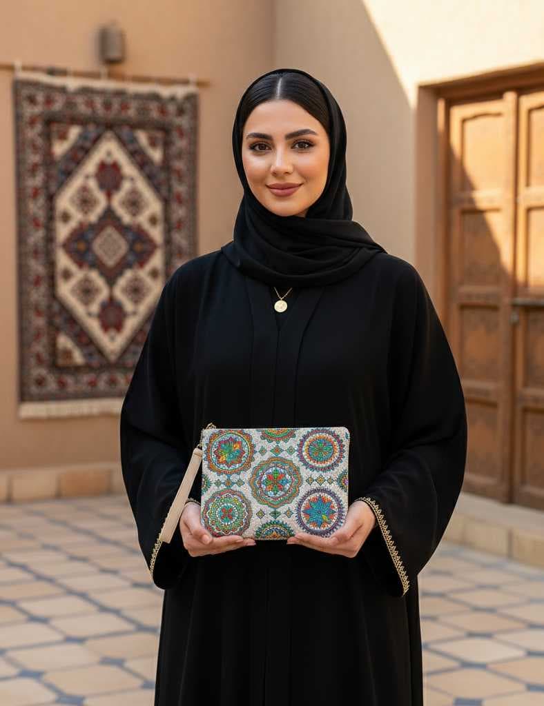 Clutch Bag with Authentic Najdi Designs