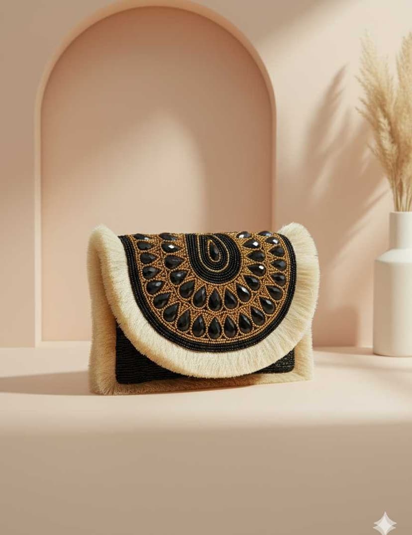 A luxurious evening clutch with an artistic design - 2