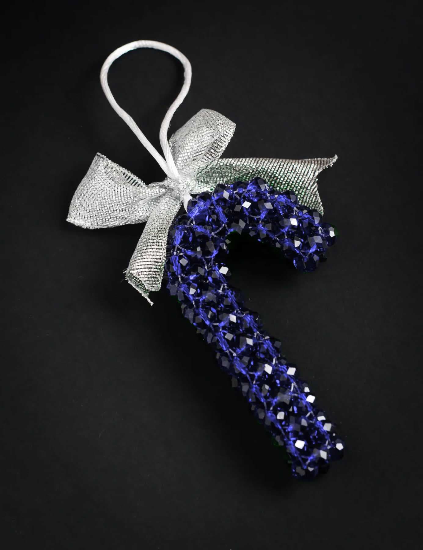 Christmas tree ornament one color Blue  Large size (Length13 cm ×wide 6.5 cm)