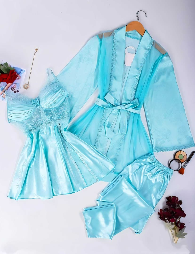Distinctive lingerie set light Blue  XL - 2