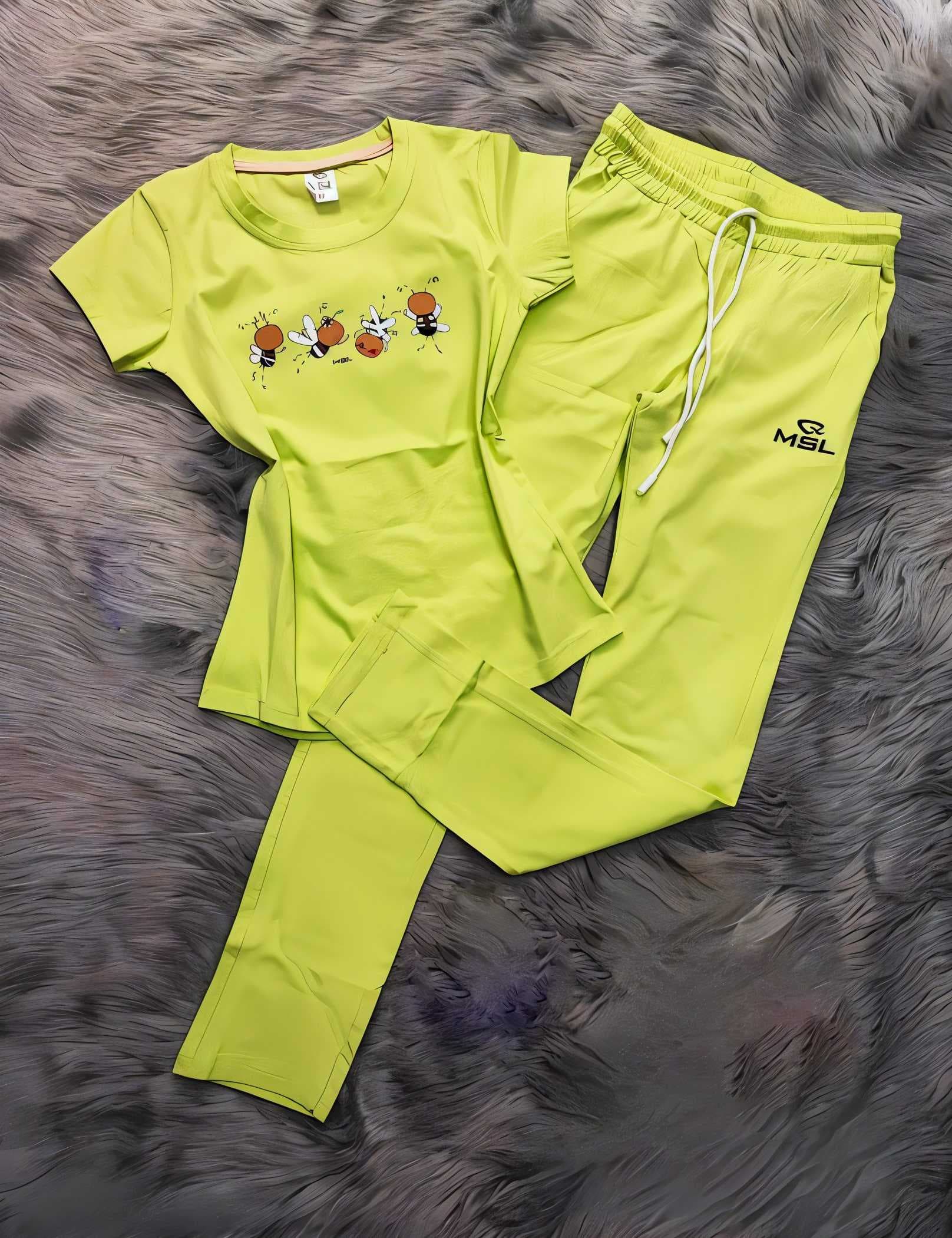 Women's pajamas cotton light green  XL