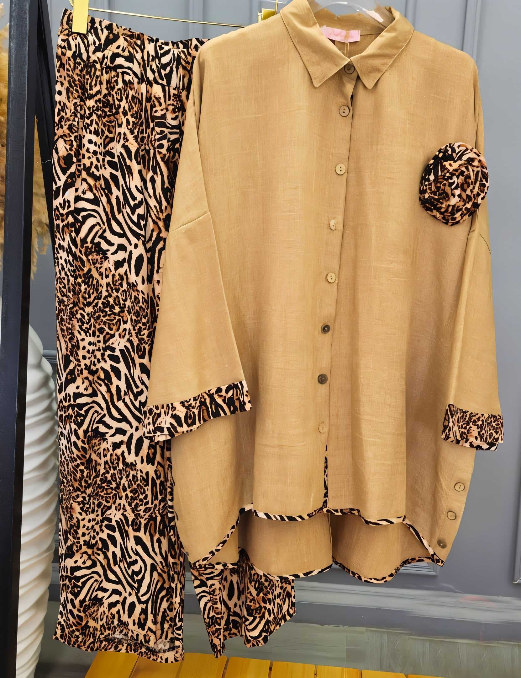 Tiger Linen Set Light brown 48