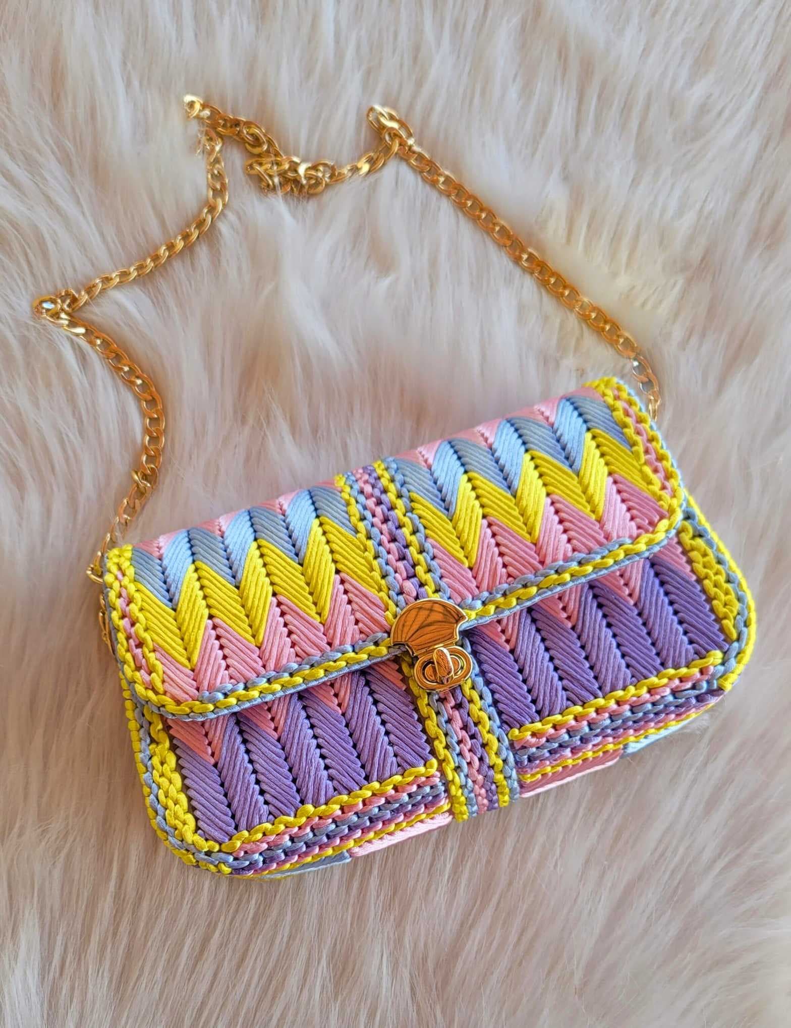 stylish handmade crossbody bag purple