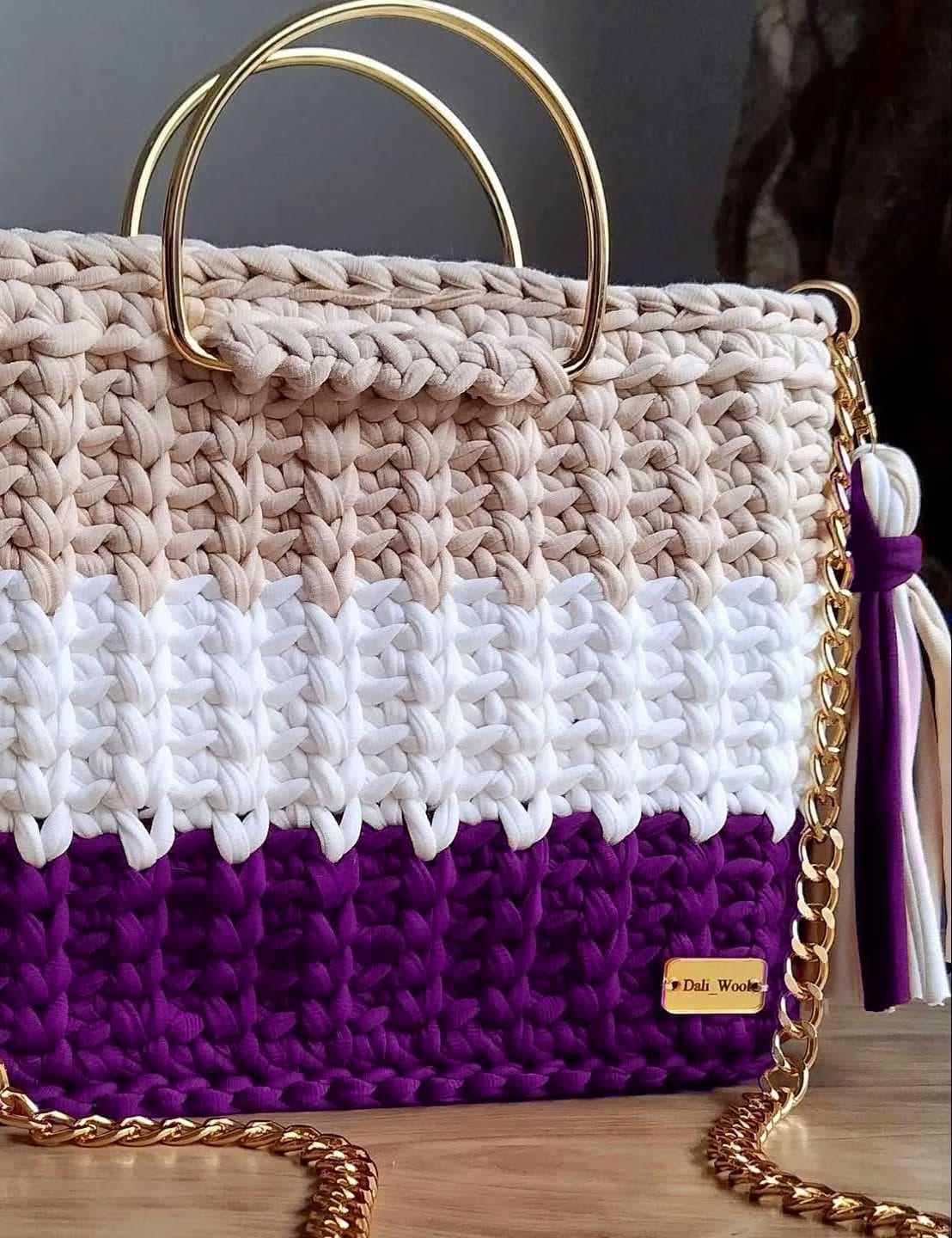 stylish handcrafted bag purple