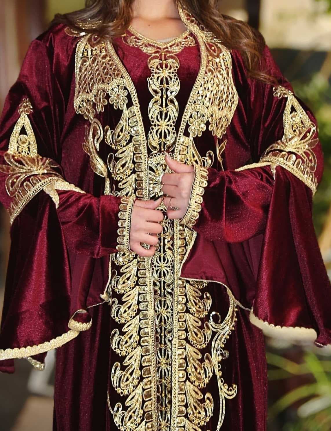 A velvet caftan burgundy color 48