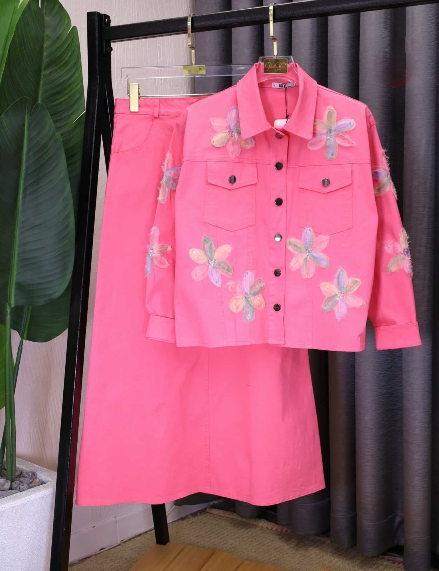 skirt set pinkish L