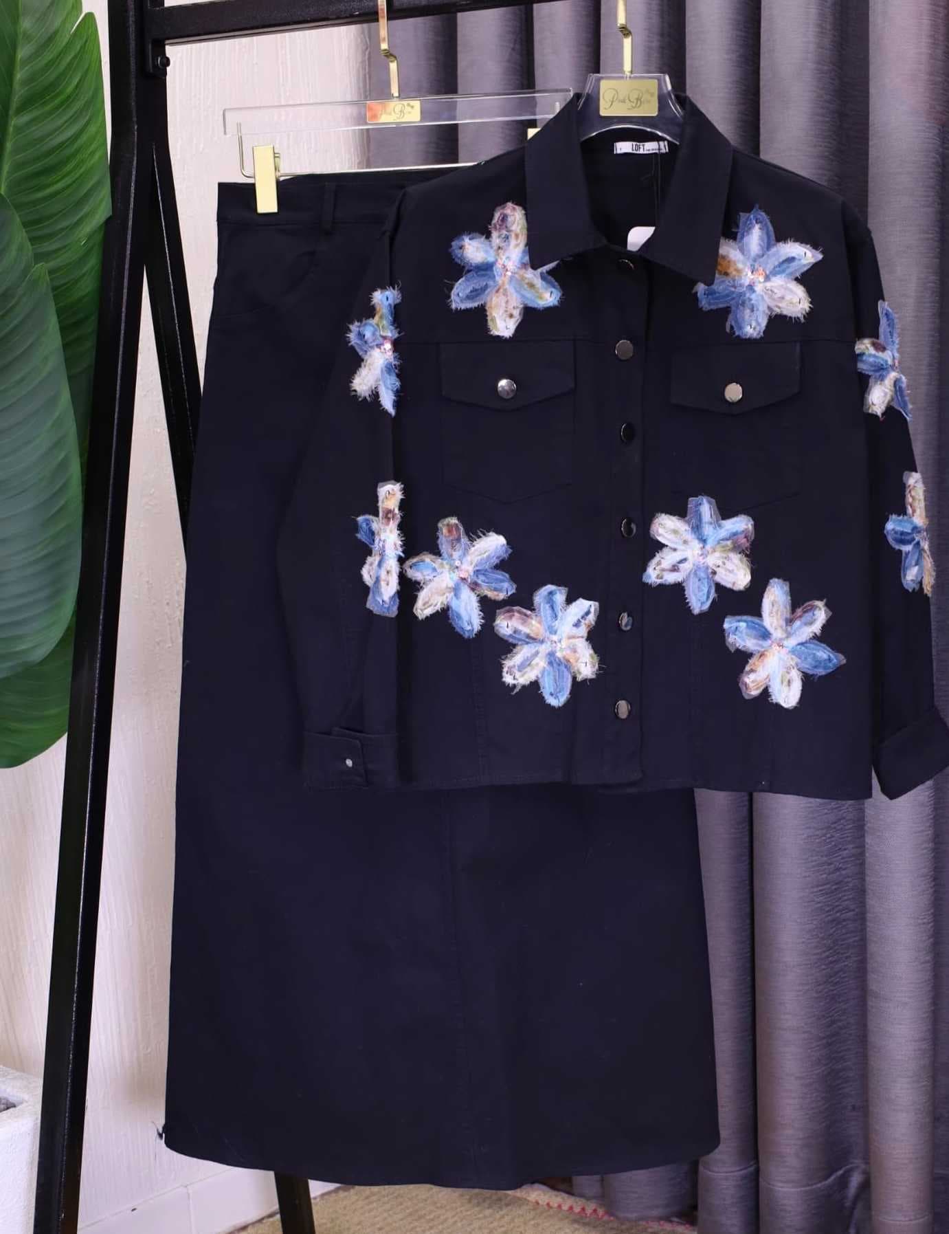 skirt set black L