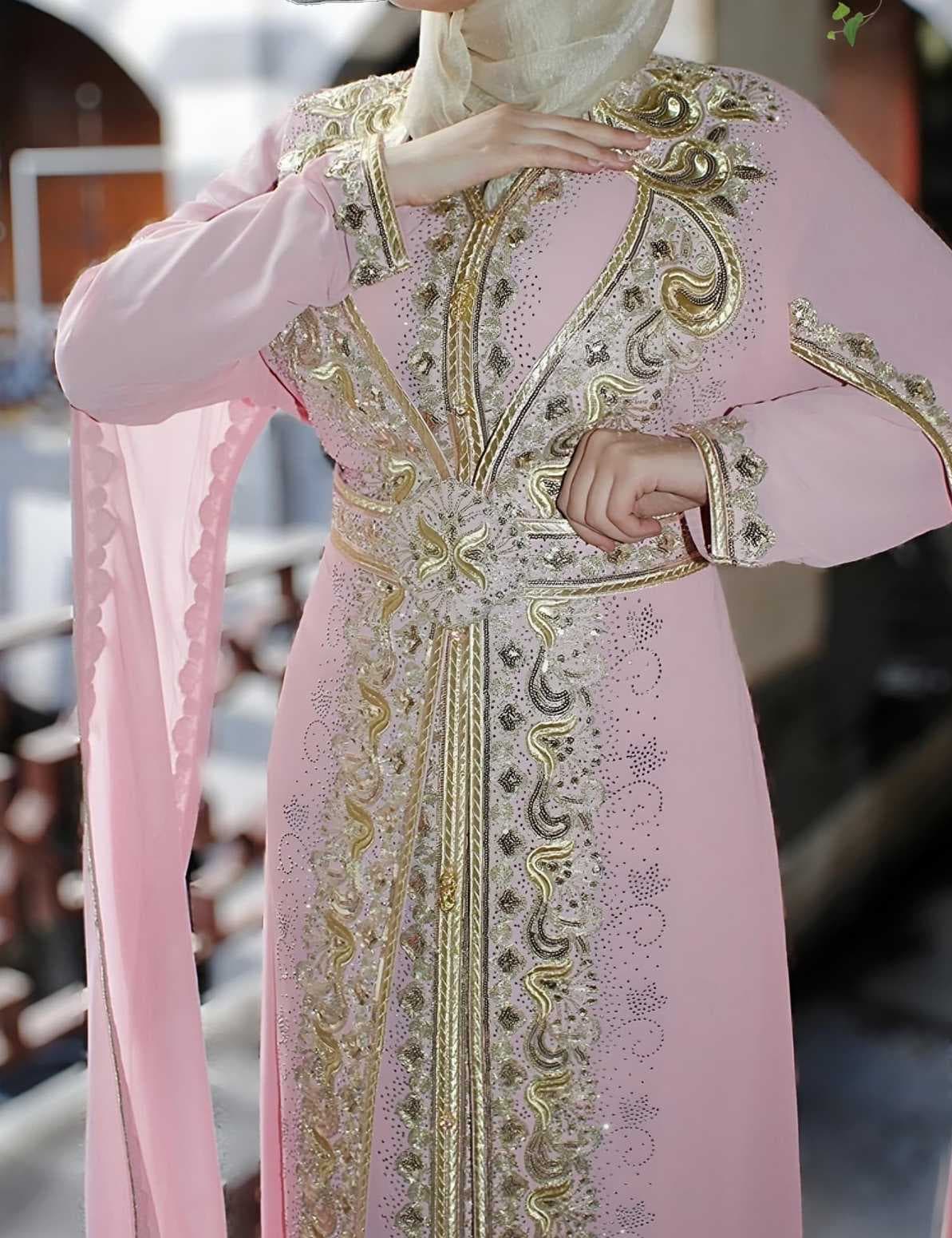 Luxurious oriental caftan Pink 2XL