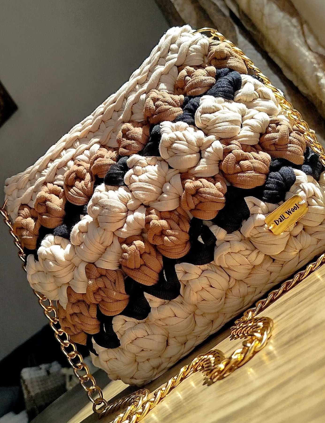 A unique handmade women's handbag black