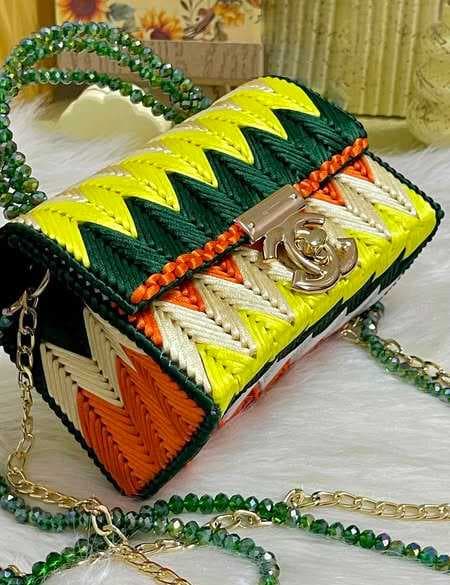 A stylish handmade women’s crossbody bag Green