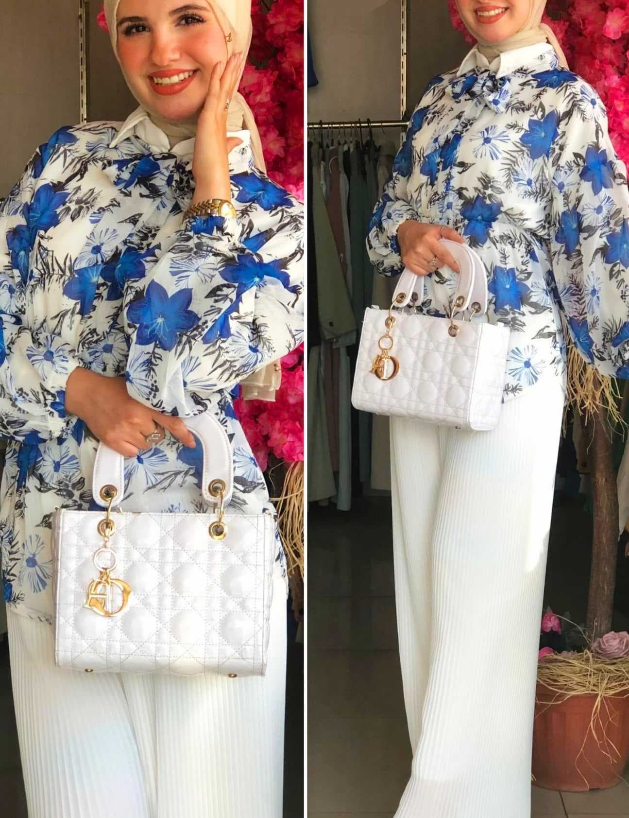 elegant linen set Blue 44