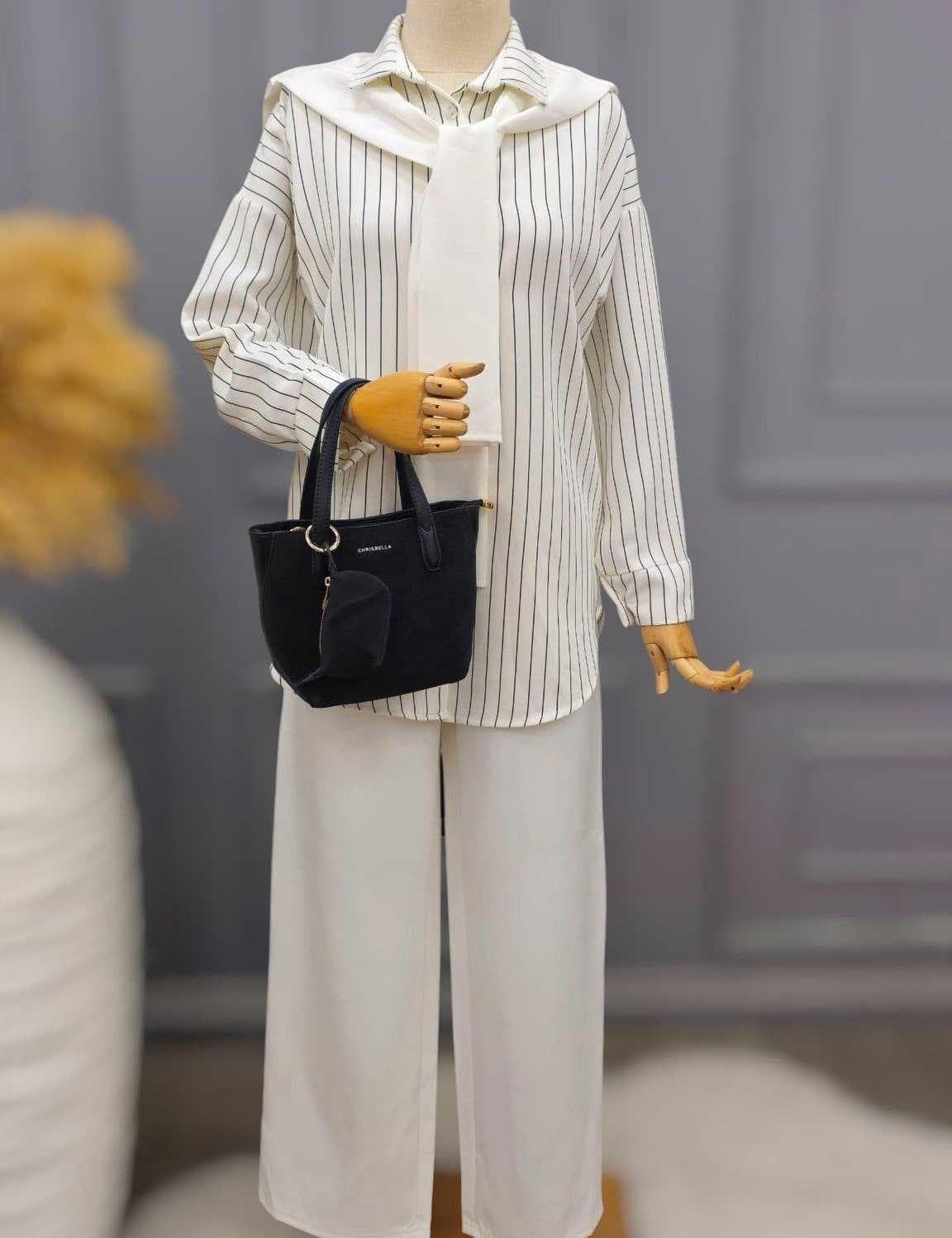 striped set White L