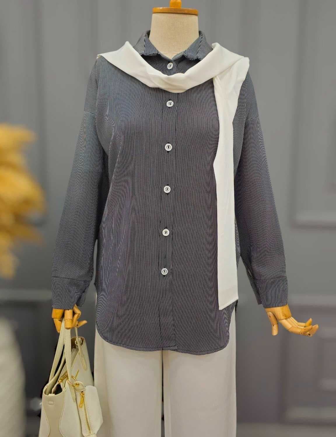striped set gray L