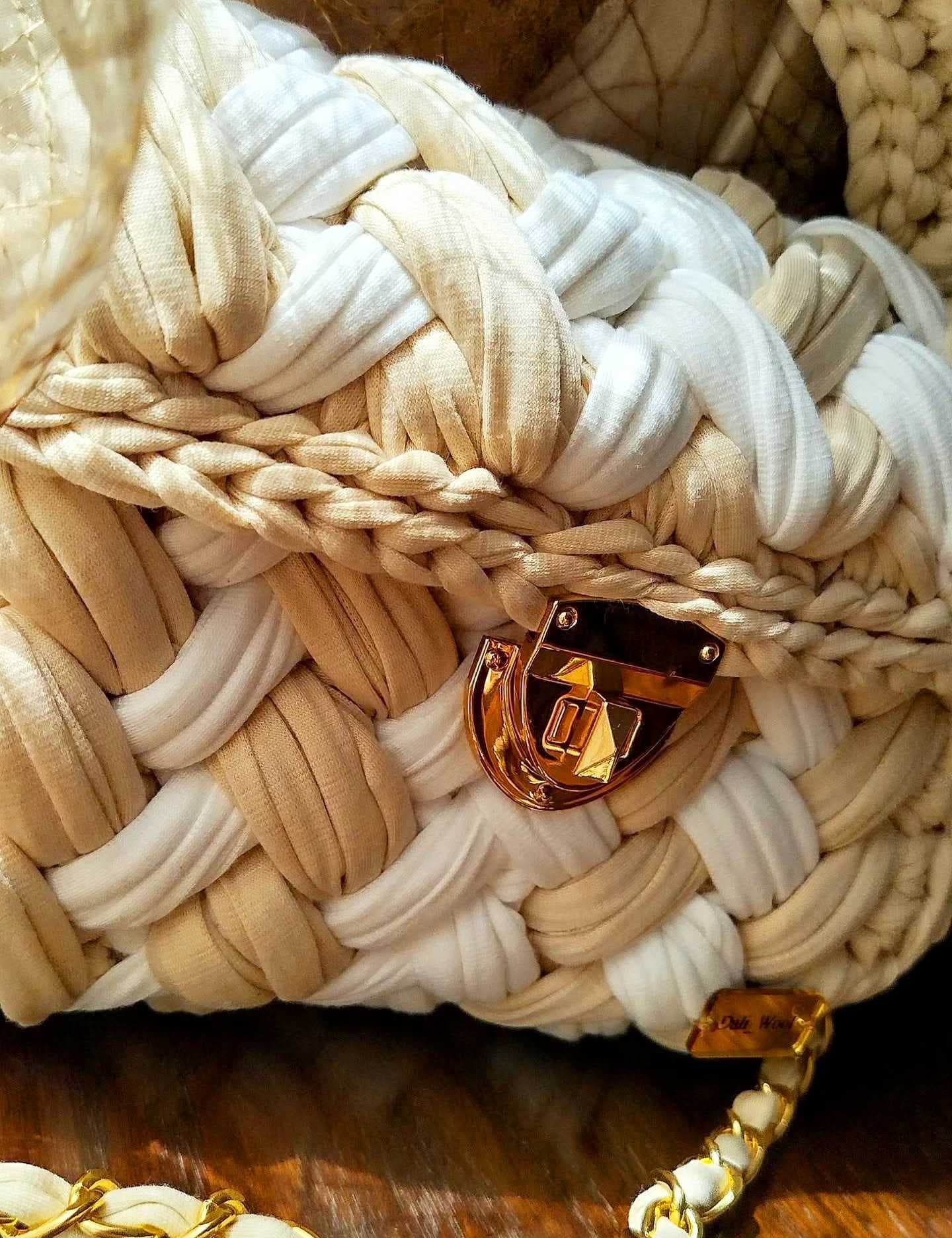 Handmade Women's Bag in Elegant Cream and Beige Tones Beige