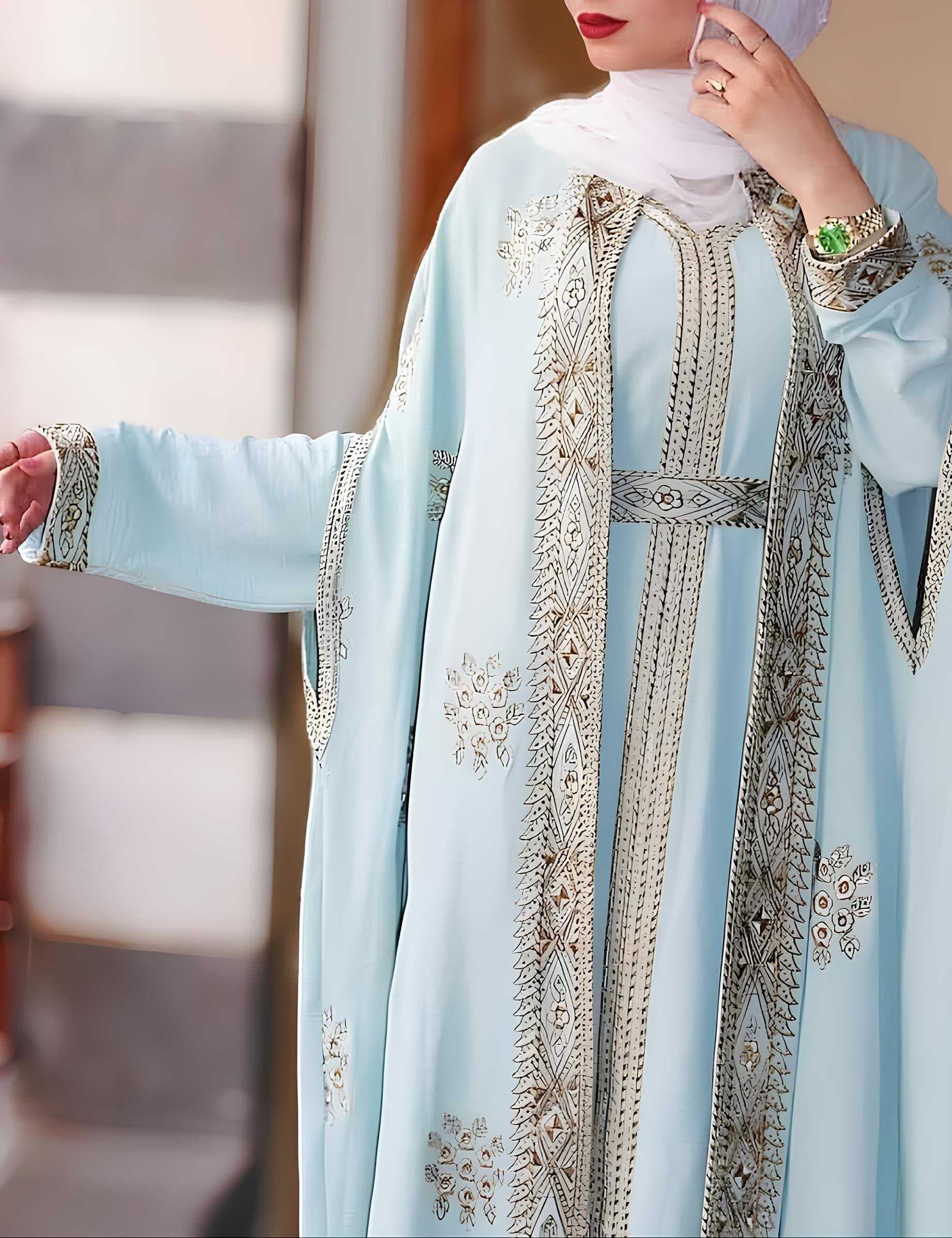 A luxurious abaya light Blue XL
