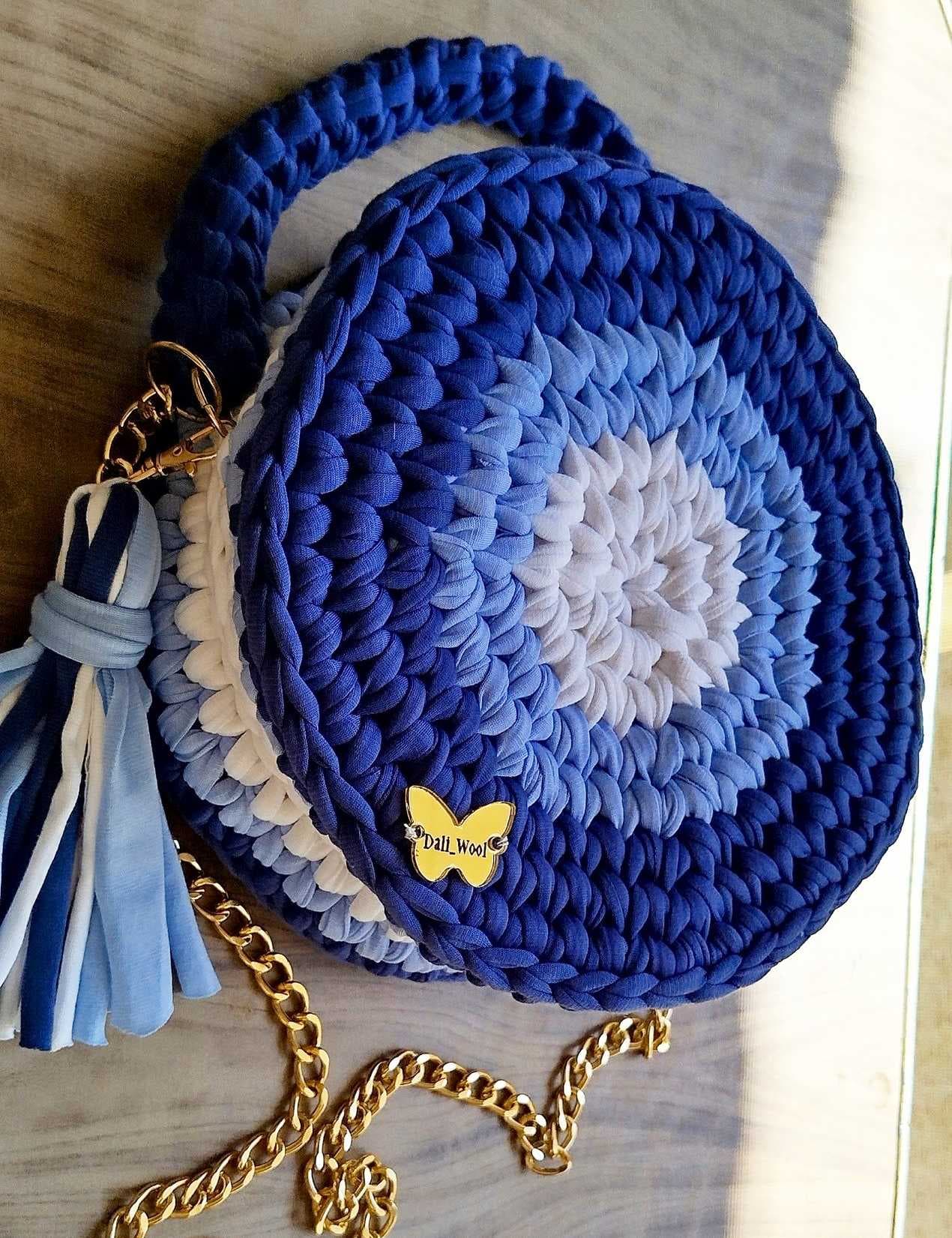 a unique and distinctive handmade bag Blue