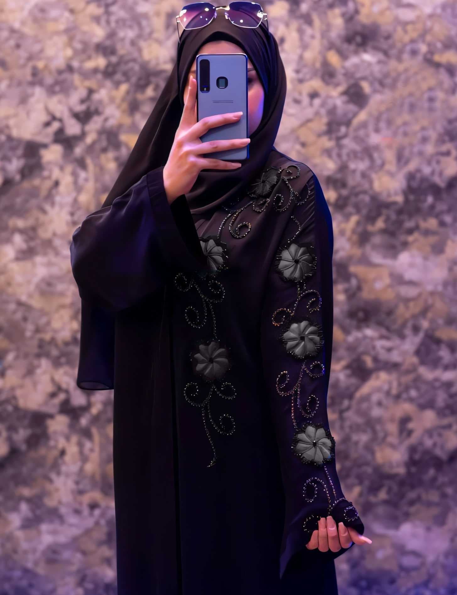 black abaya black 2XL