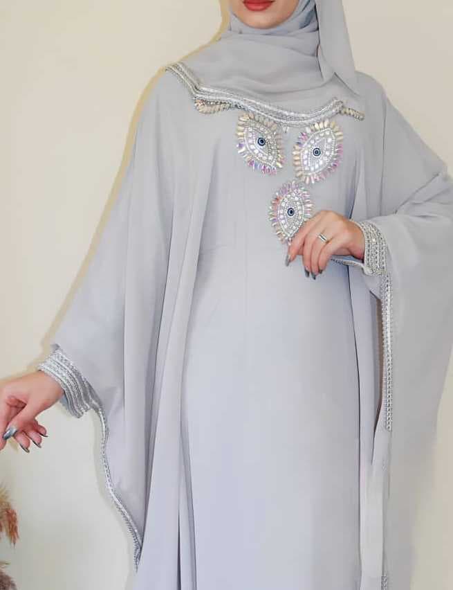 Butterfly caftan light gray