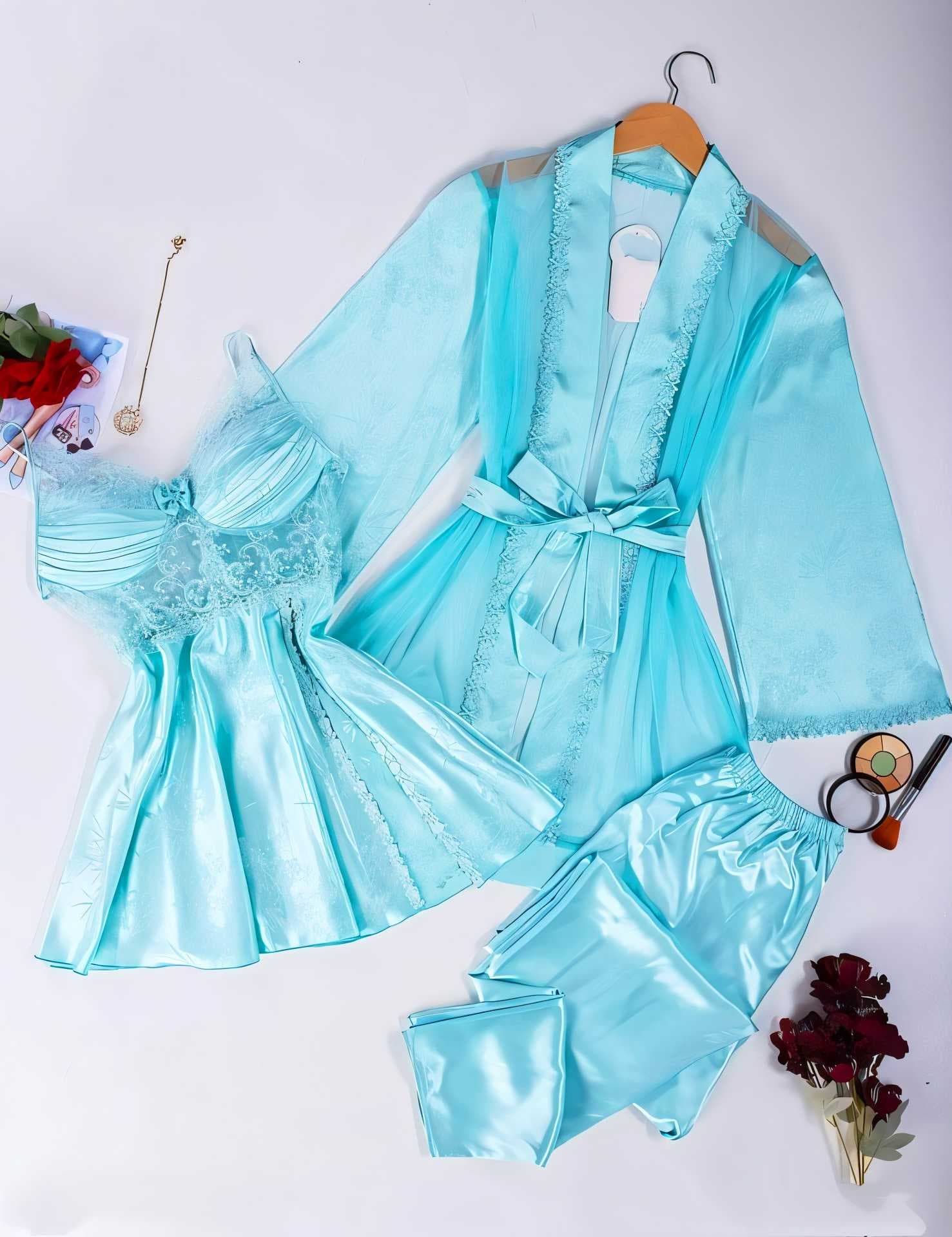 Distinctive lingerie set light Blue XL
